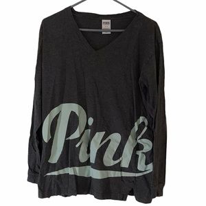 Vs Pink Gray & Teal Long Sleeve